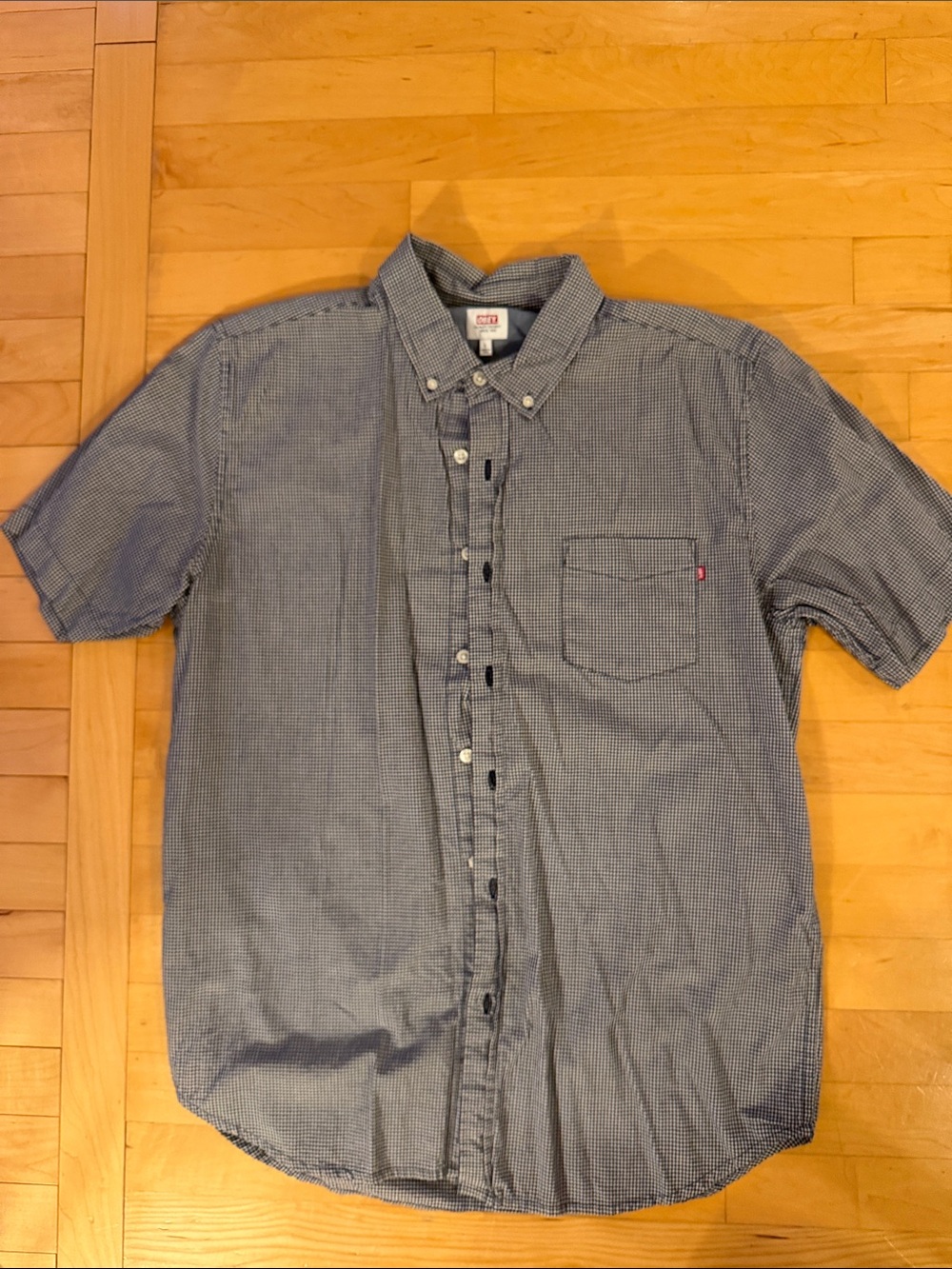 Obey Men's Short-Sleeve Button-Down Shirt in Navy Check